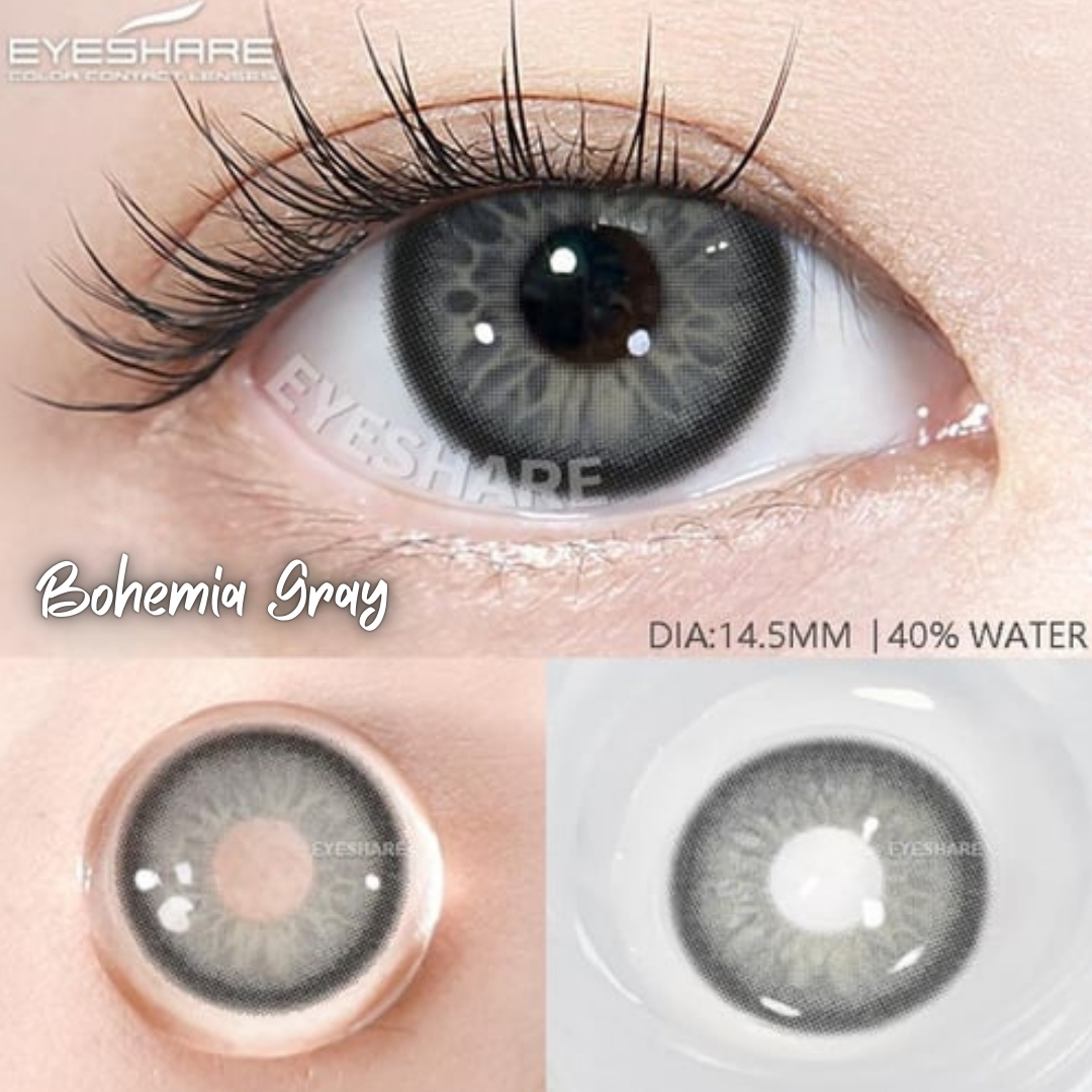 New Ksseye Bohemia Gray Color Contact Lens With Regular Kit Box For Men and Women. 1 Pair Ksseye Color Contact Lens For Eye Makeup and Cosmetics.Ksseye Bohemia Series. #bohemia. 