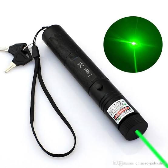 Laser Pointer Light Rechargeable Green Adjustable Burn Match Light goes up to the plane. 