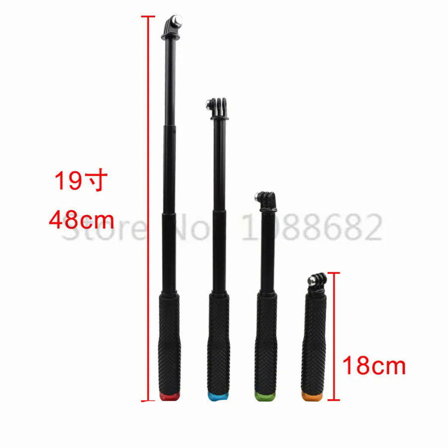 Extendable 19 inch Monopod for gopro4 gopro3 3 2 SJCAM SJ3000 SJ4000 Action Camera Selfie Sticks for Sports Camera 18 to 48cm. 