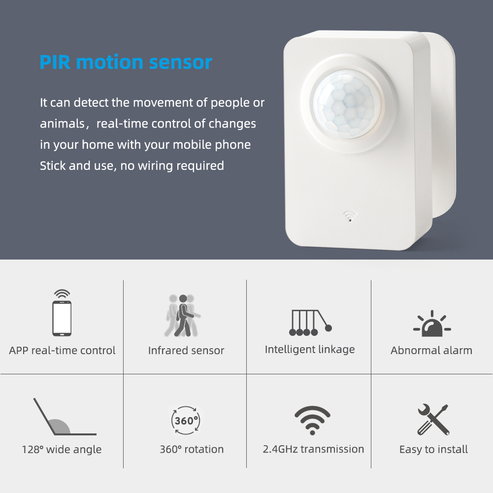 SMATRUL - Tuya WiFi PIR Motion Sensor - Wireless Human Body Movement Infrared Detector. 