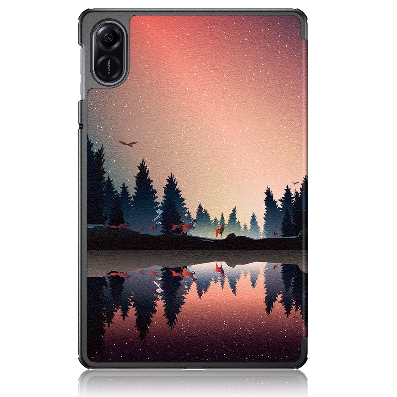 （COD Available)Coloured Drawing 3-Fold Holder Leather Case For Honor Pad X9 / X8 Pro 11.5. 