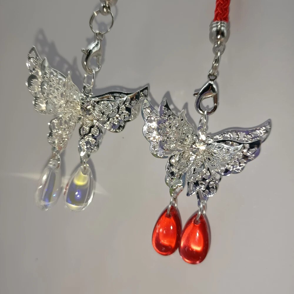 Anime Tian Guan Ci Fu Cosplay Keychain Heaven Official's Blessing Hua Cheng Xie Lian Butterfly Pendant Phone Chain Keyrings Gift. 
