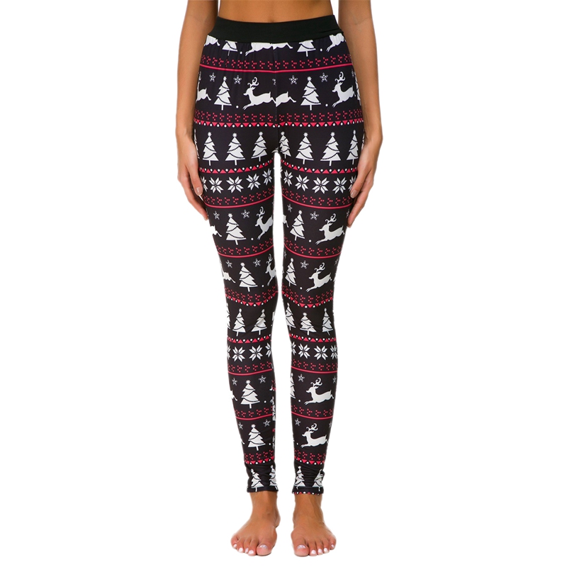 Women Leggings Casual Snowflake 