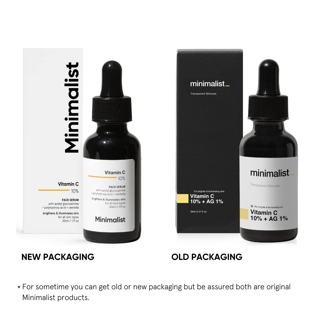 Minimalist 10% Vitamin C Face Serum for Glowing Skin (Beginner Friendly Potent Vitamin C Formula). 