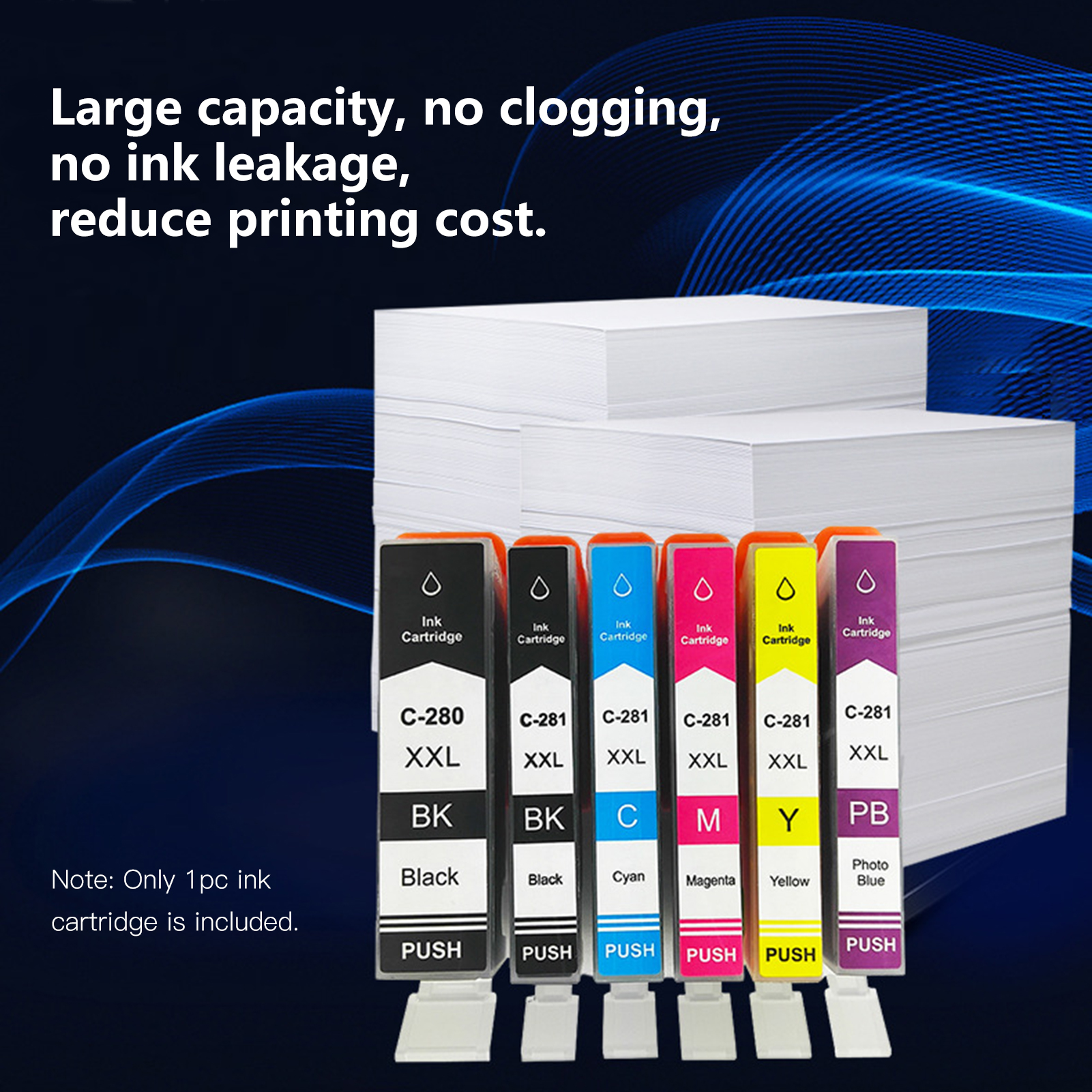 【Heartbeat Girl Store】(New) compatible ink cartridge replacement for Canon PGI-280XXL CLI-281XXL PGI 280 Cai 281 compatible with Canon Pixma tr7520 tr8520 ts6120 ts8120 ts702 ts6220 ts8220 ts9120 ts9520 ts9521c printer, 1 pack. 