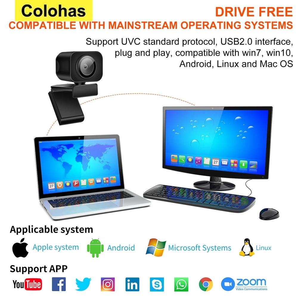 Mini Web Camera Full HD USB Webcam 2K Autofocus With Microphone Web Cam For PC Computer Mac Laptop Streaming YouTube Webcamera. 