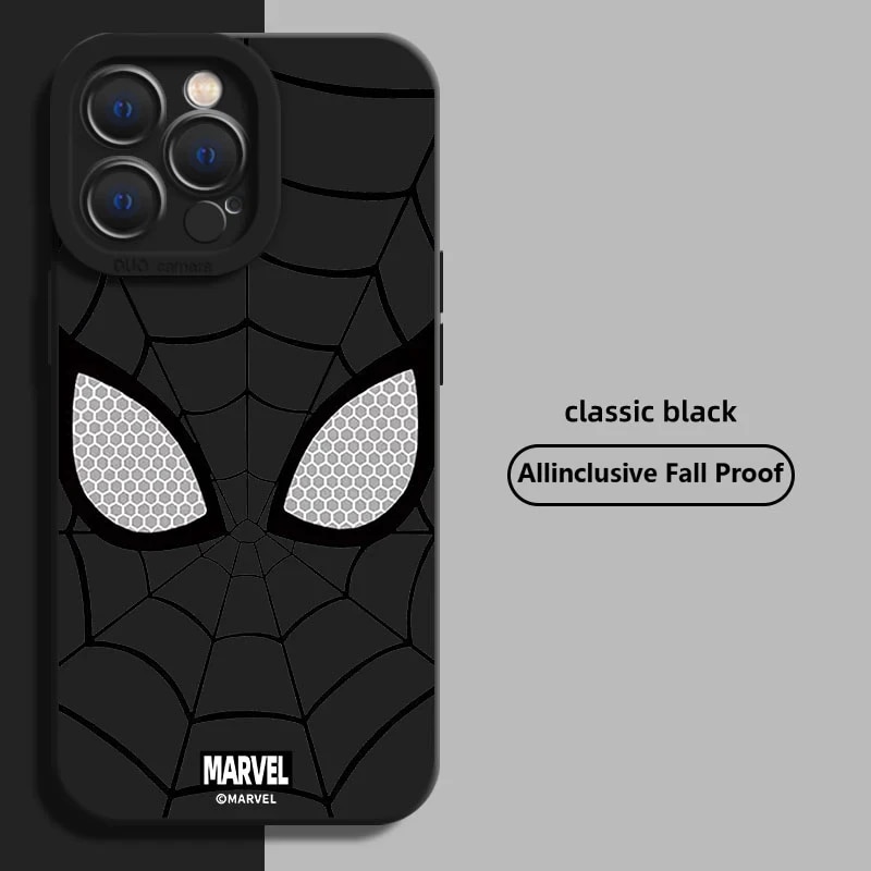 Marvel Spider Man Plain Multistep Phone Case for iPhone 15 Pro Max 14 13 12 11 Pro Max XR XS X 7 8 15 Plus SE2 Soft Cover Etui. 