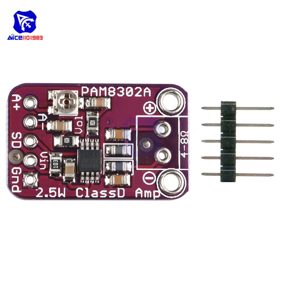 【Hey my home】CJMCU8302 PAM8302A Single Channel Class D Amp Audio Stereo Module Development Board with Pin