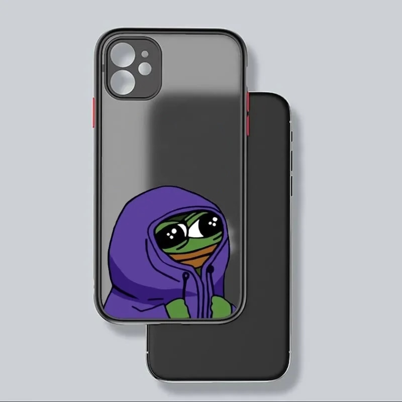 2023 New Sad Frog pepe Phone Case iPhone 11 13 12 14 Pro 7 XR X XS Max 8 6 6S Plus 13Pro Moonlight Shines. 
