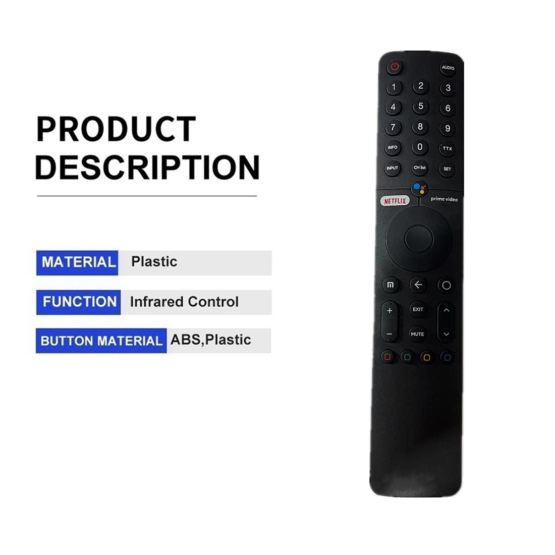 XMRM-19 Bluetooth Voice Remote Control for Xiaomi Mi TV Android 4K P1 Smart TV Remote Control L43M6-6AEU - 312343540. 