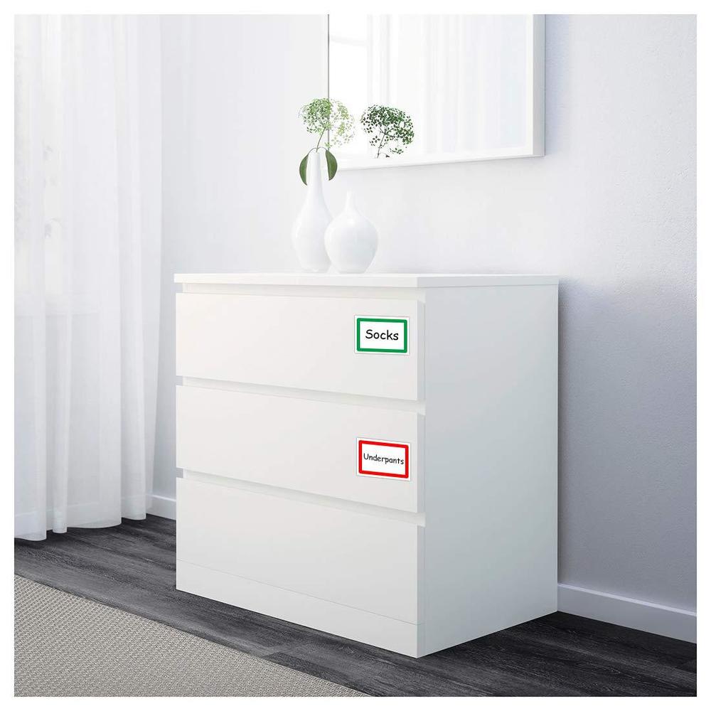 Labels , 1 Roll, 5 Colors, 3.5" x 2.25" , Adhesive Tags with Perforated Line for School Office Home Name Tag Stickers, 150/300pc Plain. 