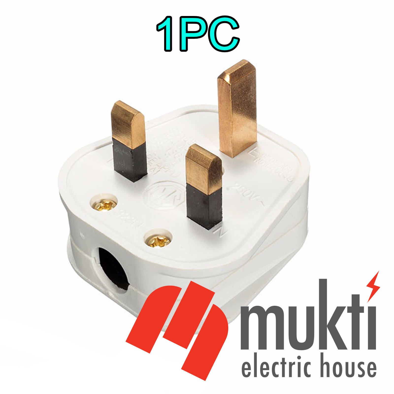 Fused 13A 3 Pin Flat Plug Premium Quality White Connector Cord Adapter Electrical Power Socket. 