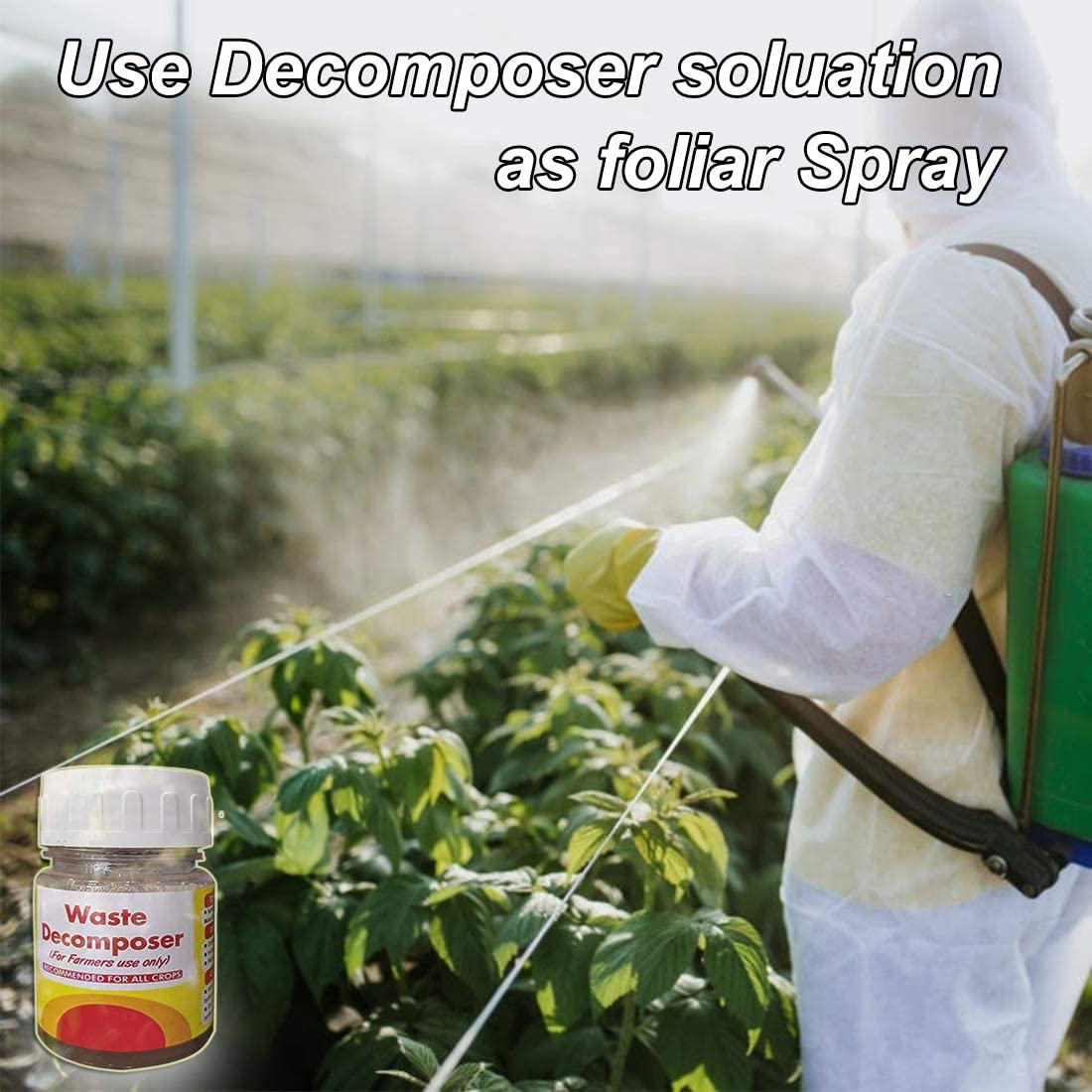 Bio Decomposer 30ml Bio decomposer Kitchen Waste Compost Maker for Organic Compost, Food Waste decomposer for Kitchen Waste. 