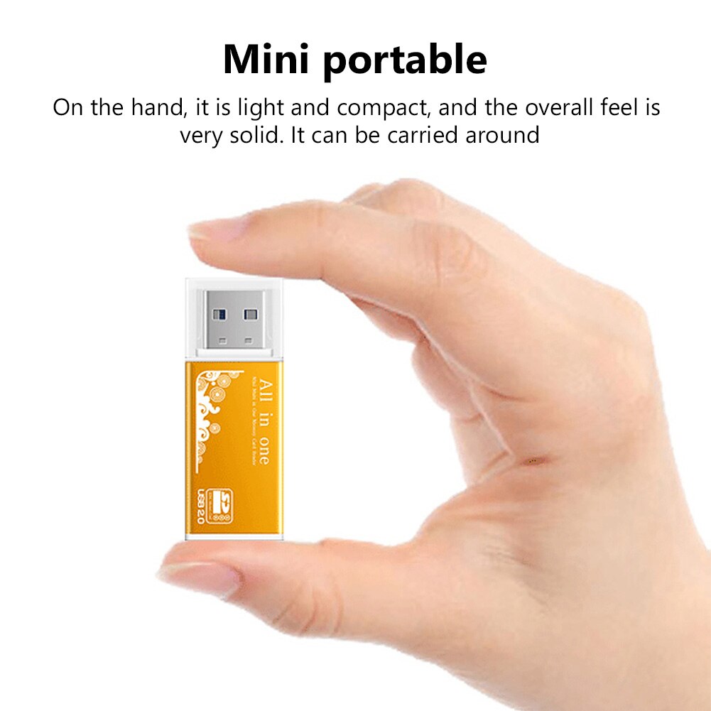4 In 1 Micro SD Card Reader Adapter SDHC MMC USB SD Memory T-Flash M2 MS Duo USB 2.0 4 Slot Memory Card Readers Adapter Support. 