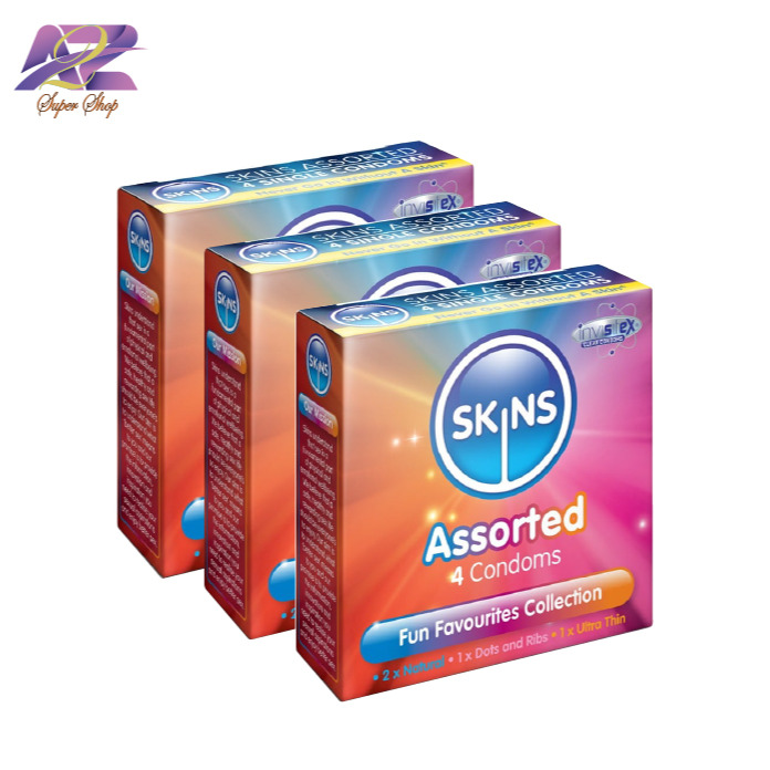 SKINS Assorted Premium Condoms 3,s Combo Pack (4x3)=12Pcs (UK)