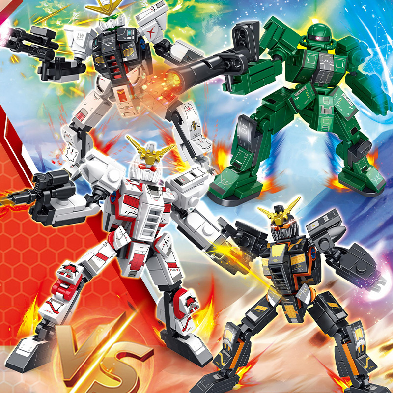 Compatible with LEGO Lego play bricks Gundam Zagu model display box bricks to assemble small pieces of children's toys. 