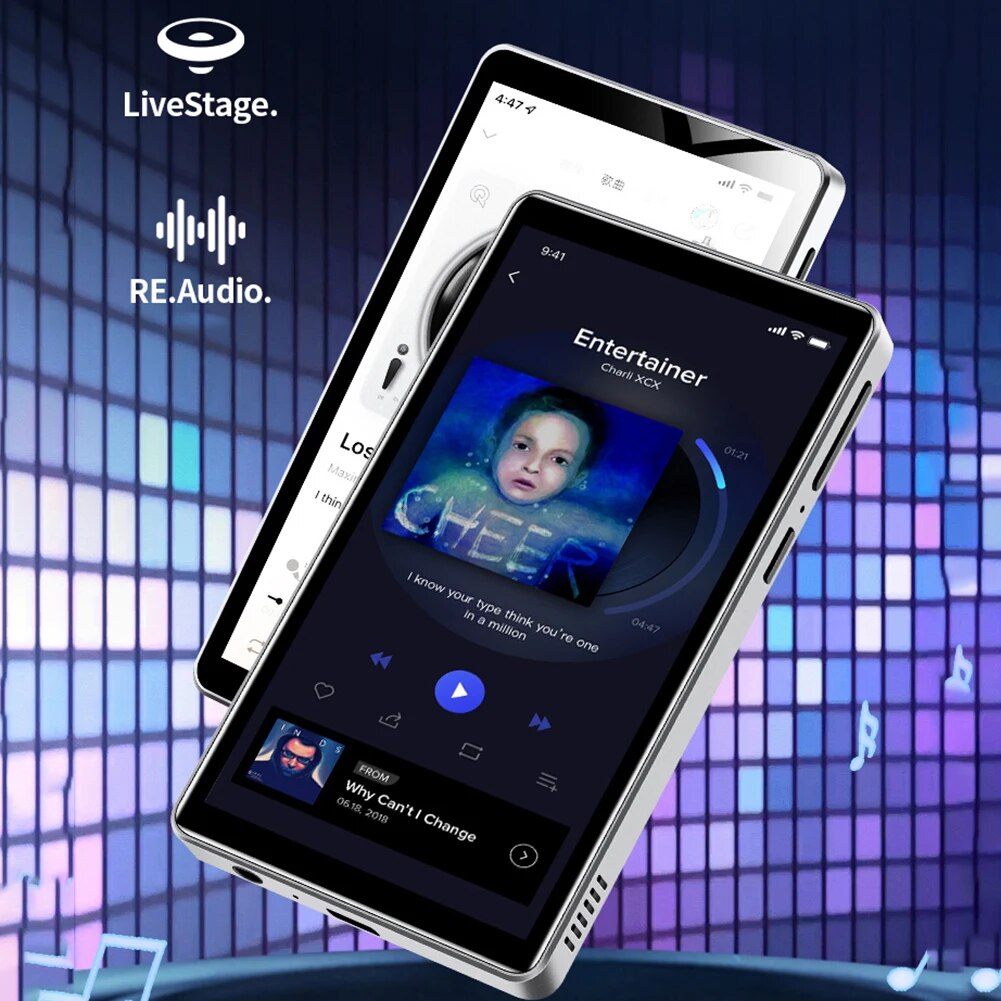 WIFI MP3 MP4 Player Music MP3 Player Android 8.1 Bluetooth-Compatible with Speaker 4 Inch Full Touchscreen with FM Radio/E-Book