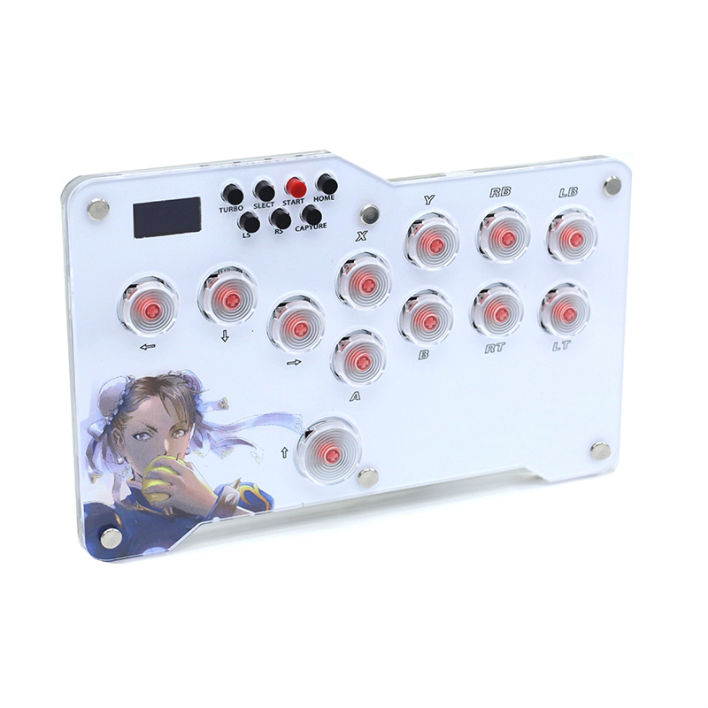 Mini Fight Stick LED Mini Controller Replacement Accessories Fit for PC //Switch Arcade Joystick Fight Box. 