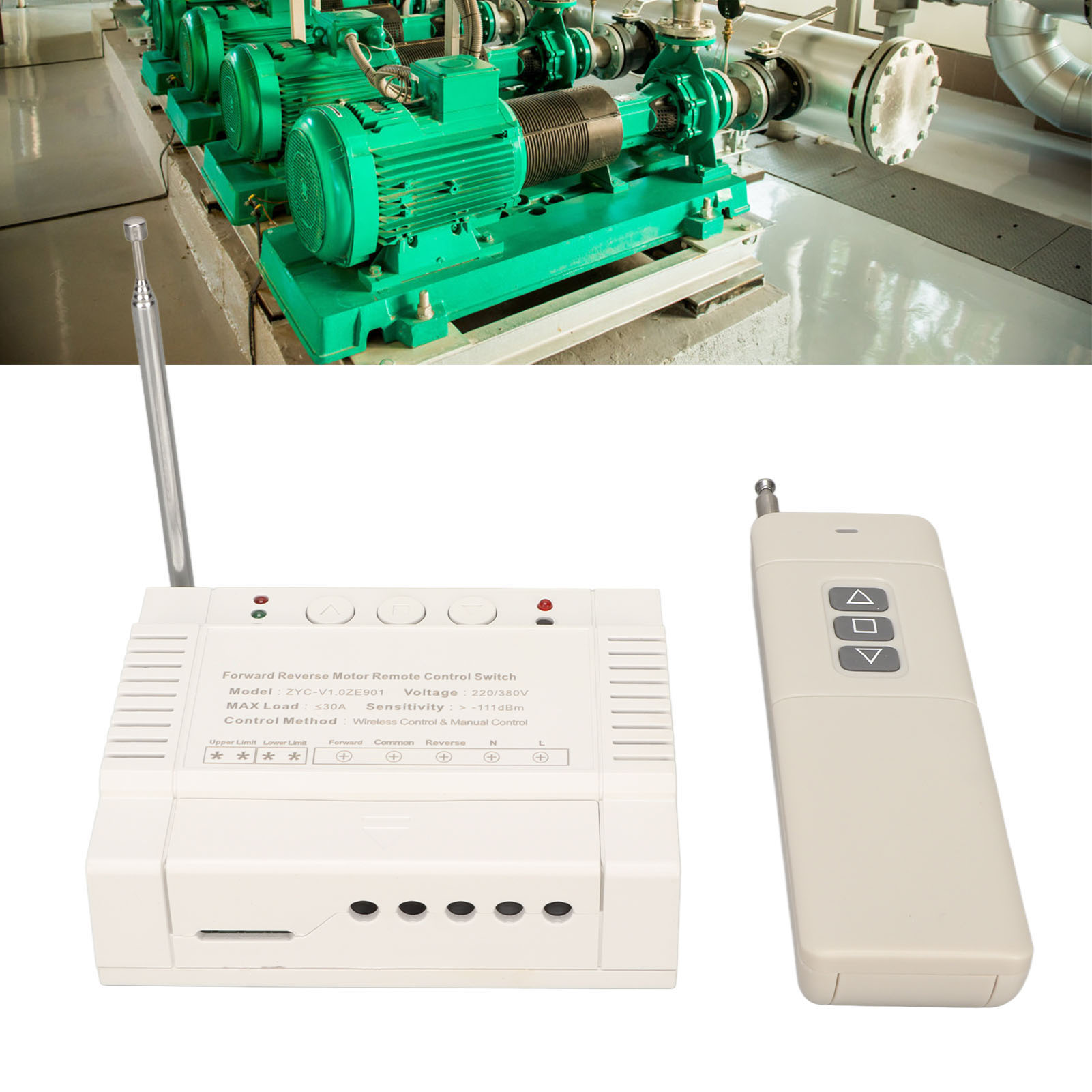 Wireless TX RX Limit Switch, 220V 380V 30A Wireless Remote Control Switch Ease Of Control for Fans for Motors. 