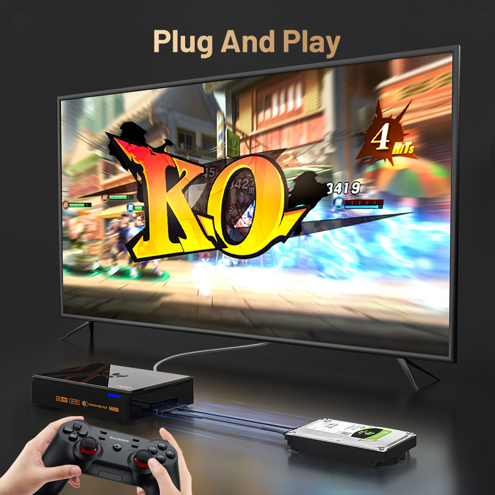 Kinhank Super Console X5 Pro Retro Game Console with 16000 Games for PS2/PS1/SS/DC/N64 with 4T HDD Plug and Play Game Player. 