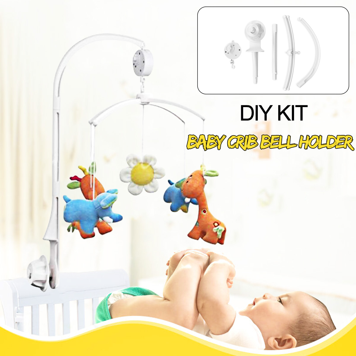 Kit 4pcs Bebe Enfant Mobile Support Accroche Jouets Bell Wind Up Musique Bo Te Buy Online At Best Prices In Bangladesh Daraz Com