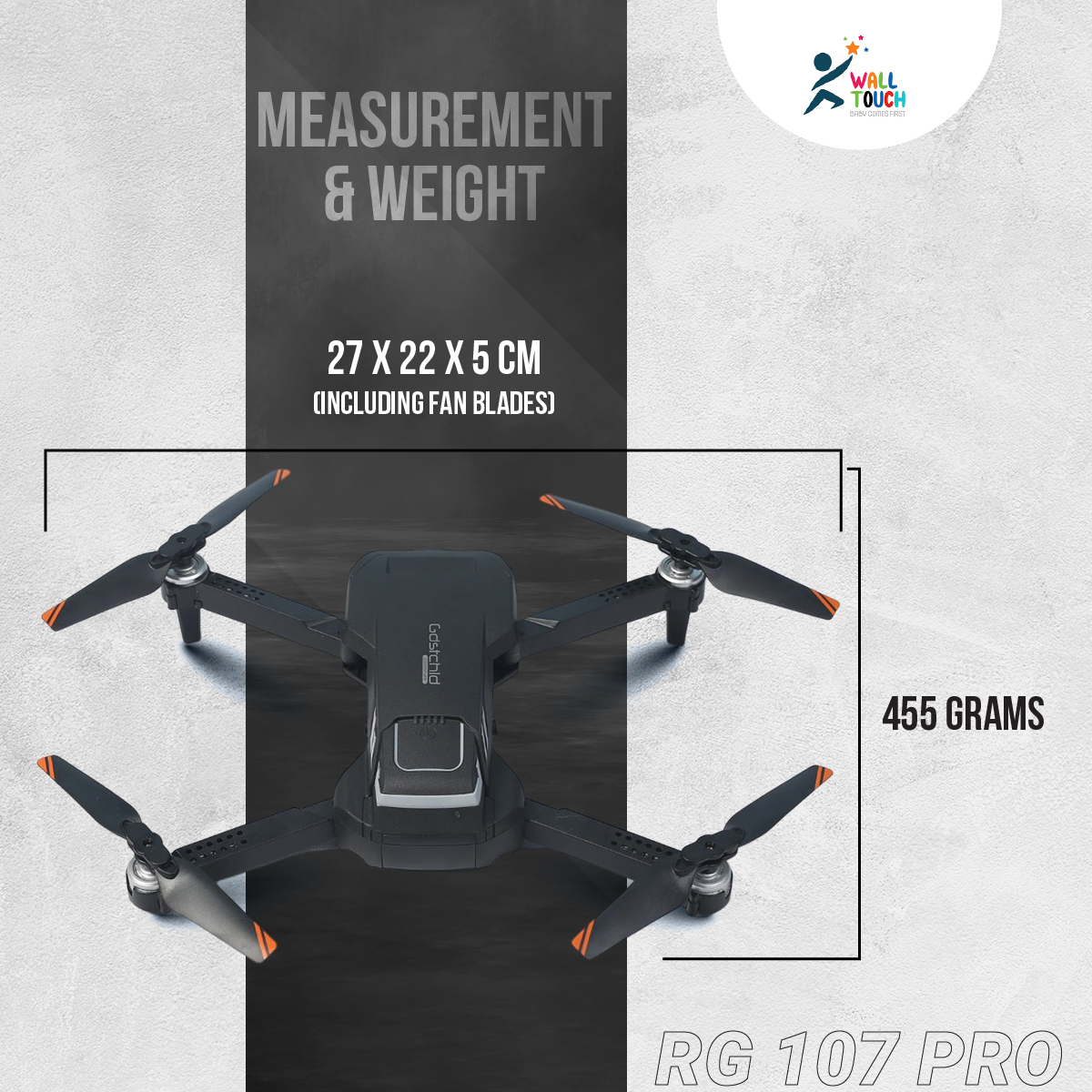 RG107 Pro RC Drone with 3 Side Obstacle Avoidance Device | UAV with HD 4K Dual Camera, Optical Flow Positioning, ESC Quadcopter | Mini Double Battery, Lens Included | Advanced Features for Aerial Photography and Exploration. 