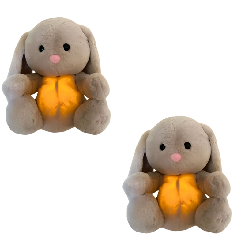Baby Breathing Bunny Baby Soothing Bunny Plush Doll Toy 2Pcs