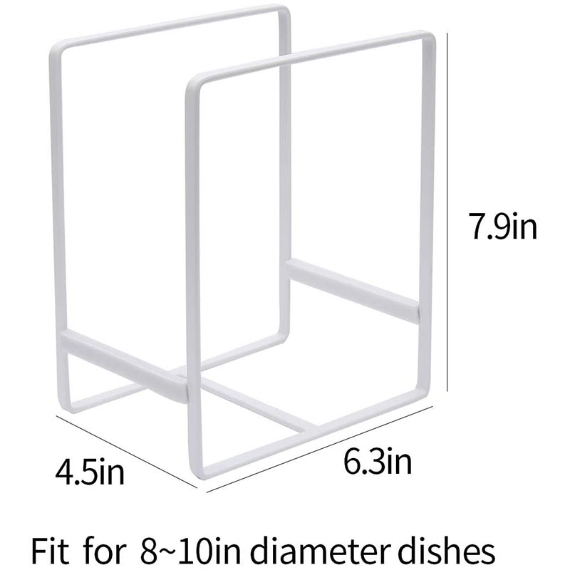 Plate Holders Organizer Compatible With Kitchen Metal Dish 2 Pack white