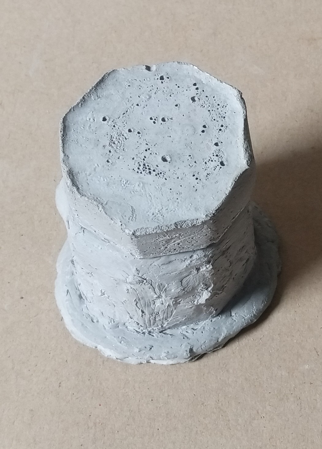 Cement & Concrete made Hexagon Shape Jar Height ± 7 cm or 2.755 inch. 