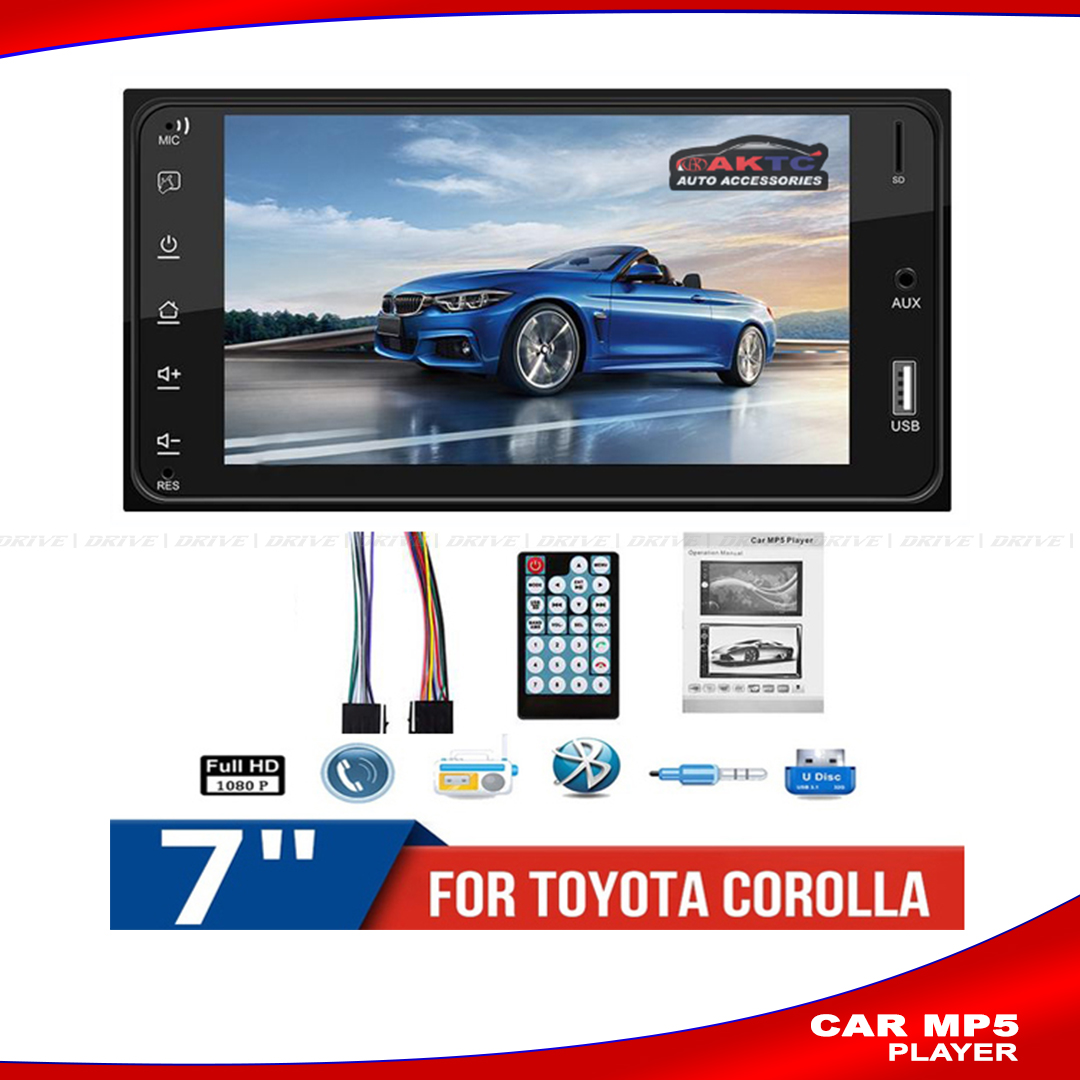 Car MP5 Player,7" Touch Screen Car MP5 Player With Bluetooth FM/USB/SD/AUX Stereo Radio Car Rear View Camera support IN BANGLADESH. 