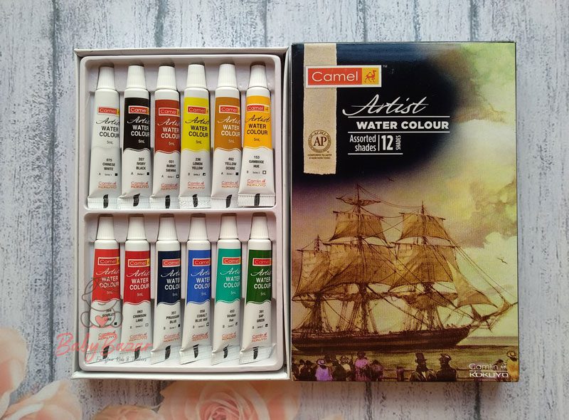 Camel 5ml শিল্পীদের পানির রঙ-12 শেড - water color