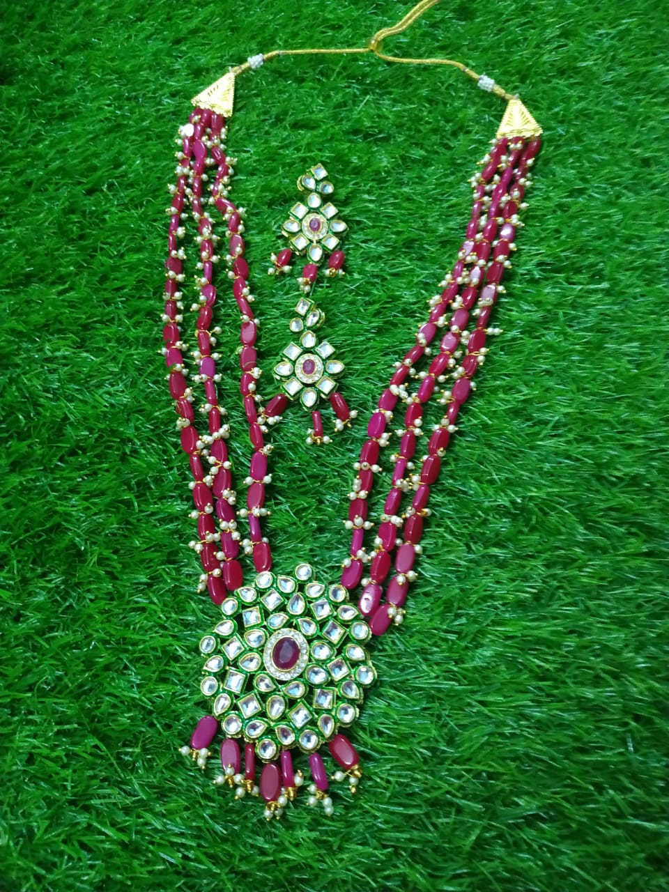 Pearl Design Bridal Choker Necklace Earrings Jewellery Set