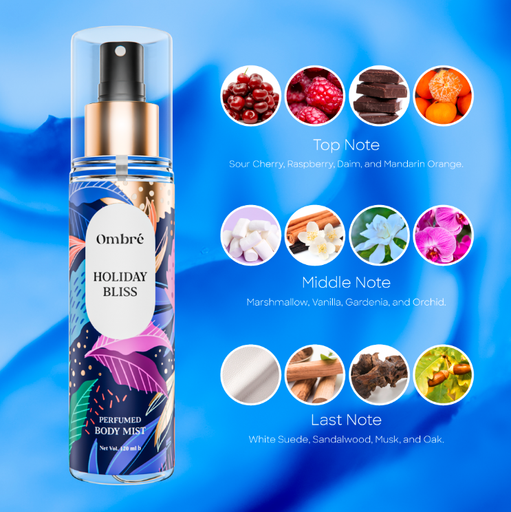 Ombre Perfumed Body Mist - Holiday Bliss - 120ml. 