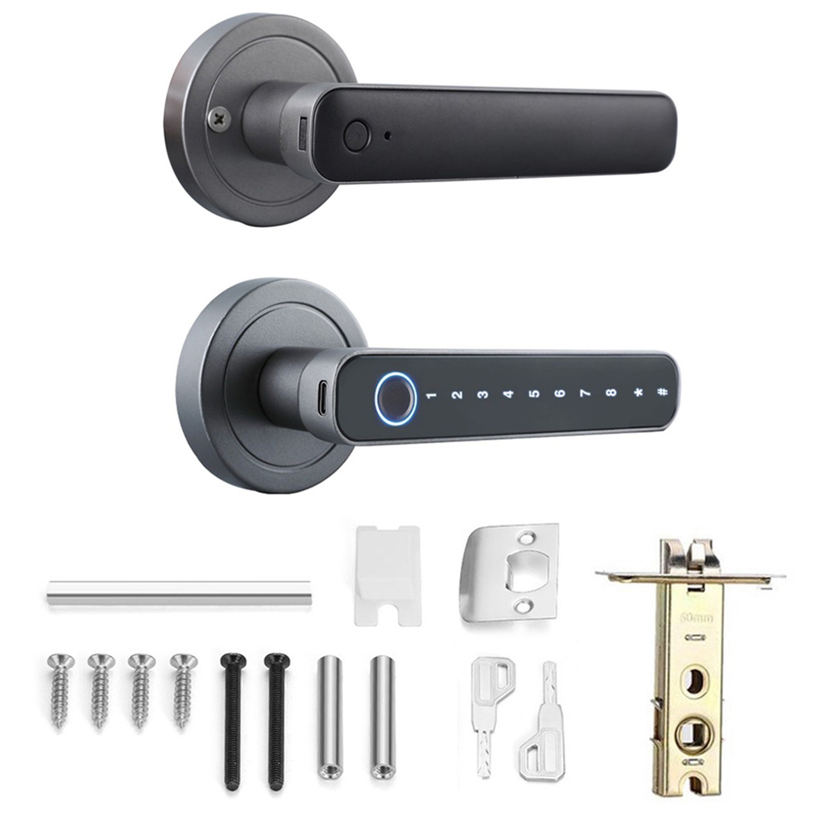 WAFU Fingerprint Door Lock 4 Unlocked Ways tuya BT Connection APP Unlock Password Unlocking for Homes Apartments-01#. 