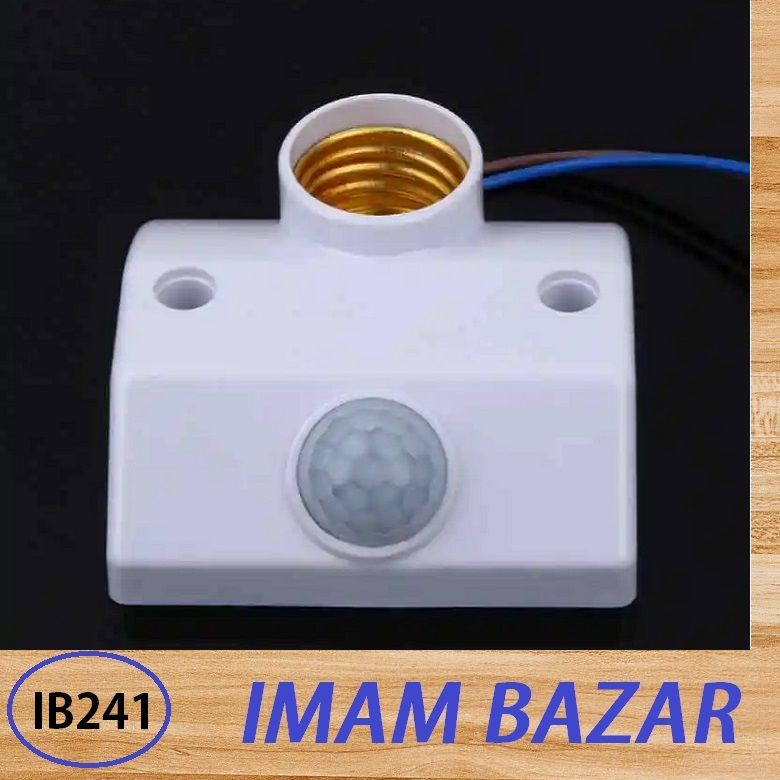Light Sensor Socket Motion Sensor E27 Lamp Holder Pir Sensor E27 Outdoor Wall Light Bulb Socket Auto on Off Lights Lamps Infrared Smart E27 Lamp BaseT. 