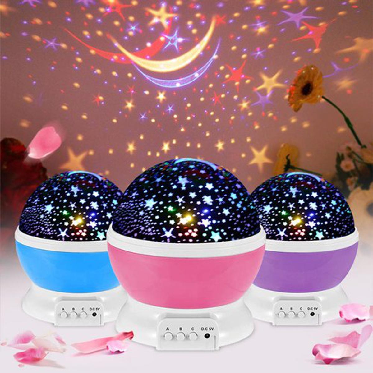 Star Master I iFlashDeal Moon Lamp 360° Rotating Starry Sky Light LED Table Lamp Sky Projector Night Lamp Light for Children Room Decor Gifts Festival
