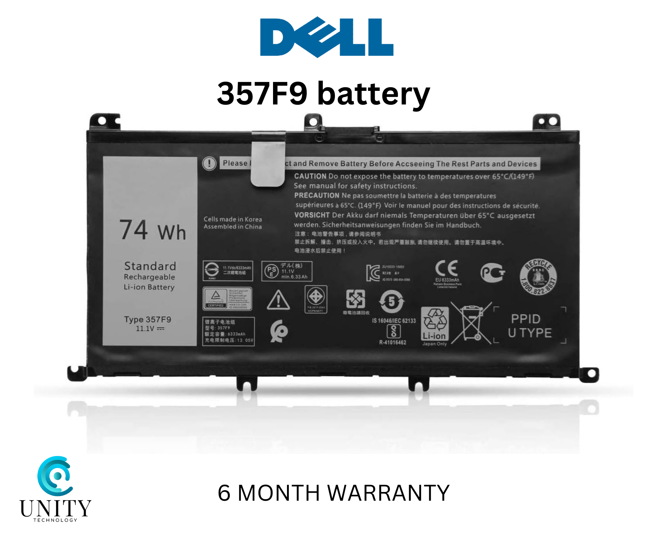 357F9 Laptop Battery for De-ll Inspiron 15 5000 7000 7566 7567 7557 7559 5576 5577 P65F P57F i7559-2512BLK i7559-763BLK i7559-7512GRY 0GFJ6 71JF4 0357F9 071JF4 Gaming Notebook Battery