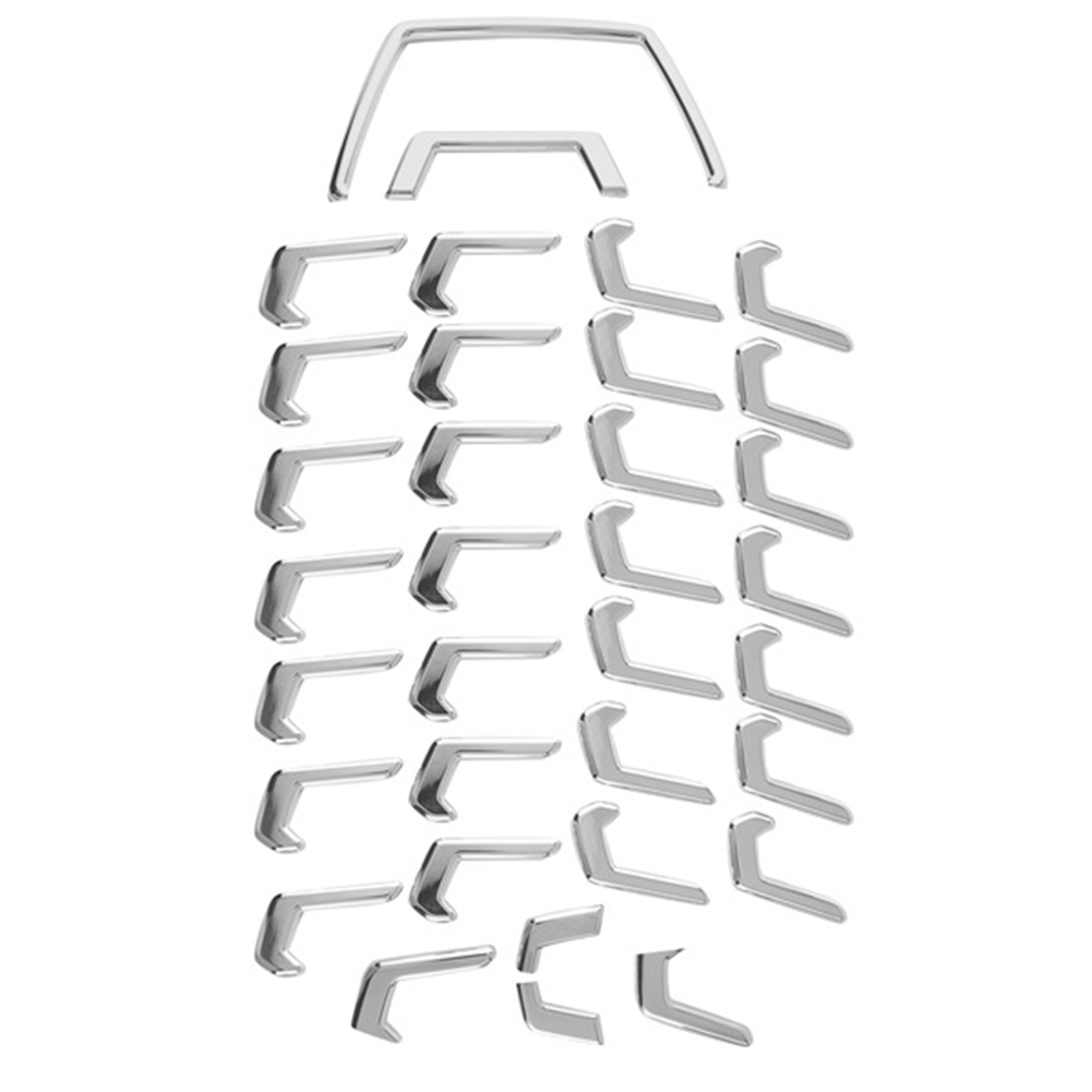 34Pcs Chrome Front Center Grille Grill Moulding Strips Cover Trim Car Styling for ota Yaris Cross 2020 2021 2022