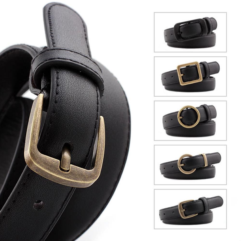 Circle Square Pin Buckles Belt Female 