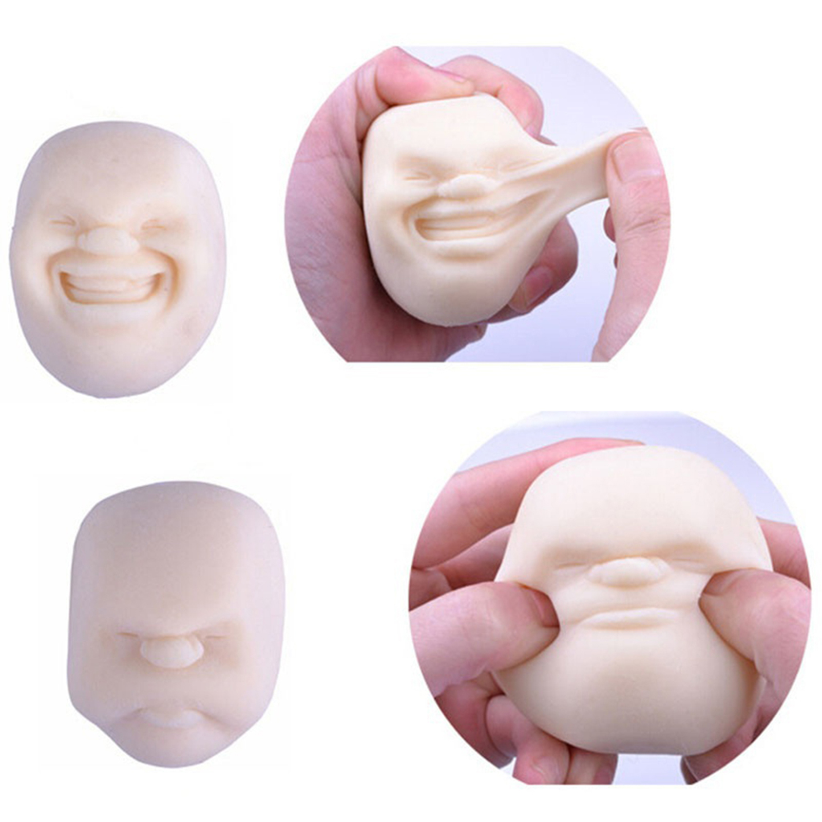 Smiling Human Face Squeeze Vent Ball Adult Stress Relief Decompression Toy for Home. 