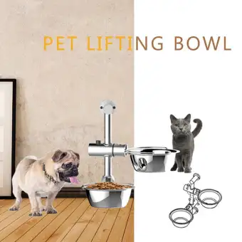 Adjustable Elevated Raised Dog Bow Pet Feeder Food Stand