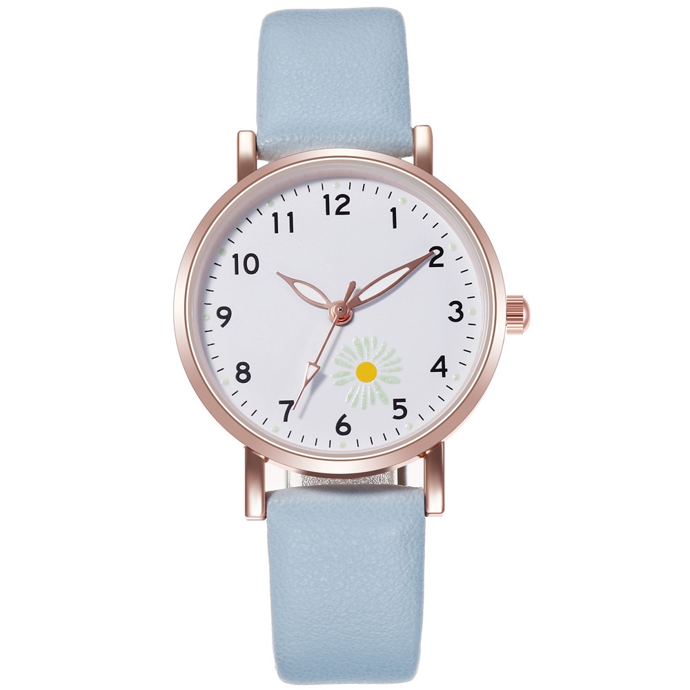 Korean Fashion Leather Belt Ladies Luminous Quartz Watch Elegant Casual