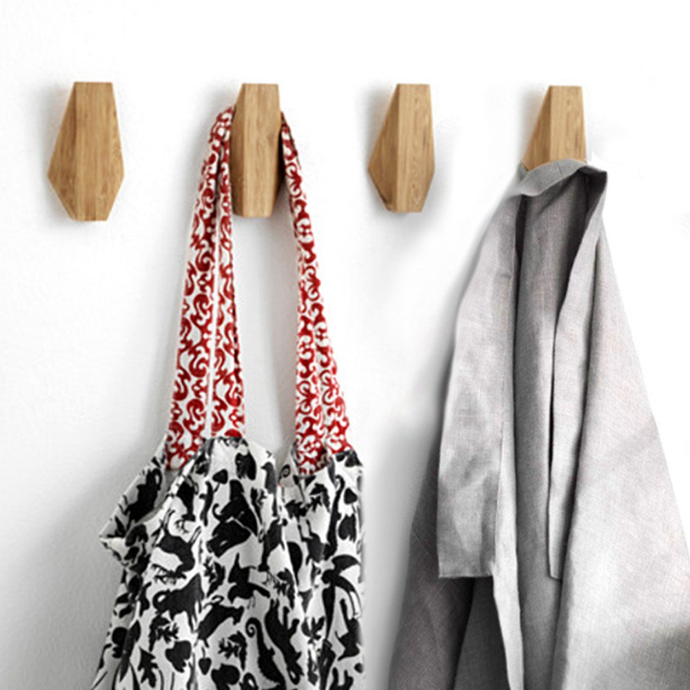Japanese Style Simple Modern Solid Wood Hook Wall Hang Coat Hooks. 