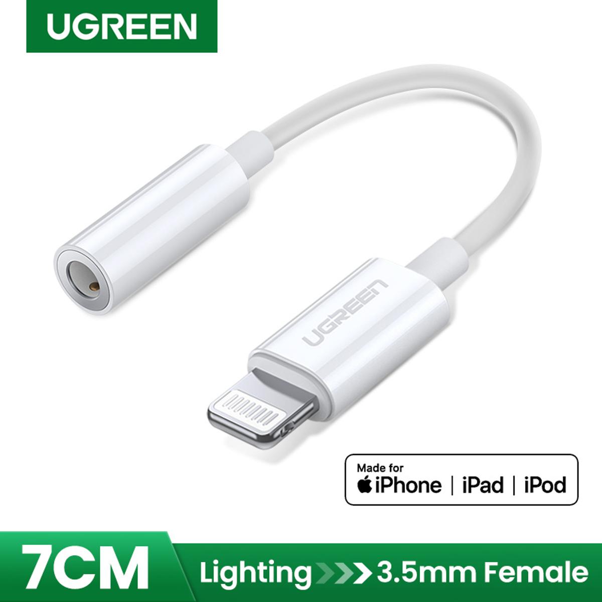 Ugreen MFi Lightning To Jack Headphones Adapter AUX Cable Converter For