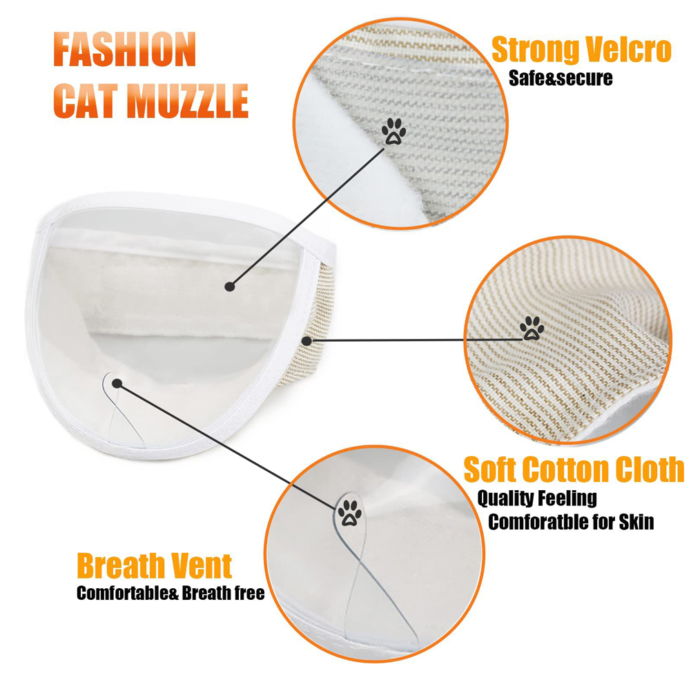 GC Cat Muzzle Cat Mouth Cover To Prevent Mutual And Biting, Pet Muzzle Cat Mouth Cover For Dogs, Cats, Kitten, Grooming, Nail Trimming, Bathing. 