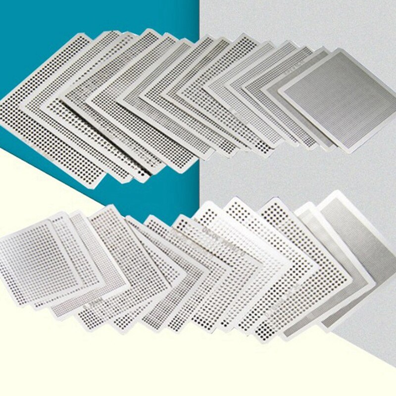 【VisioN Shop】HOT 36Pcs Commonly Used Laptop Repair Steel Mesh,BGA Reballing Tin Net,Graphics Card Stencils,BGA Reballing Stencil CPU Chip. 