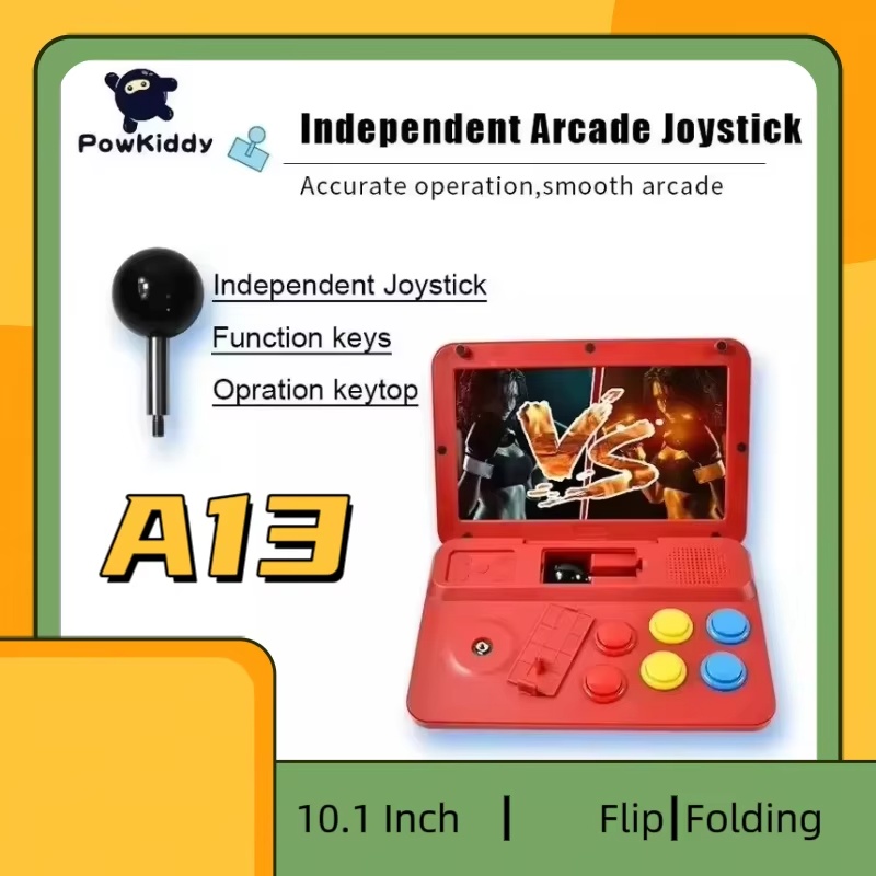 Powkiddy A13 Video Game Console 10 Inch Large Screen Detachable Joystick HD Output Mini Arcade Retro Game Players A12 Upgrade