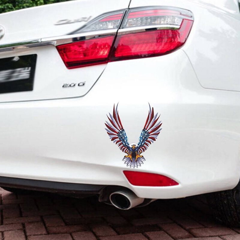 【DATA FROG Global MALL】13*15cm Car Accessories Motorcycle Graphics Bald Eagle American Car Bumper/ Truck Vinyl Sticker. 
