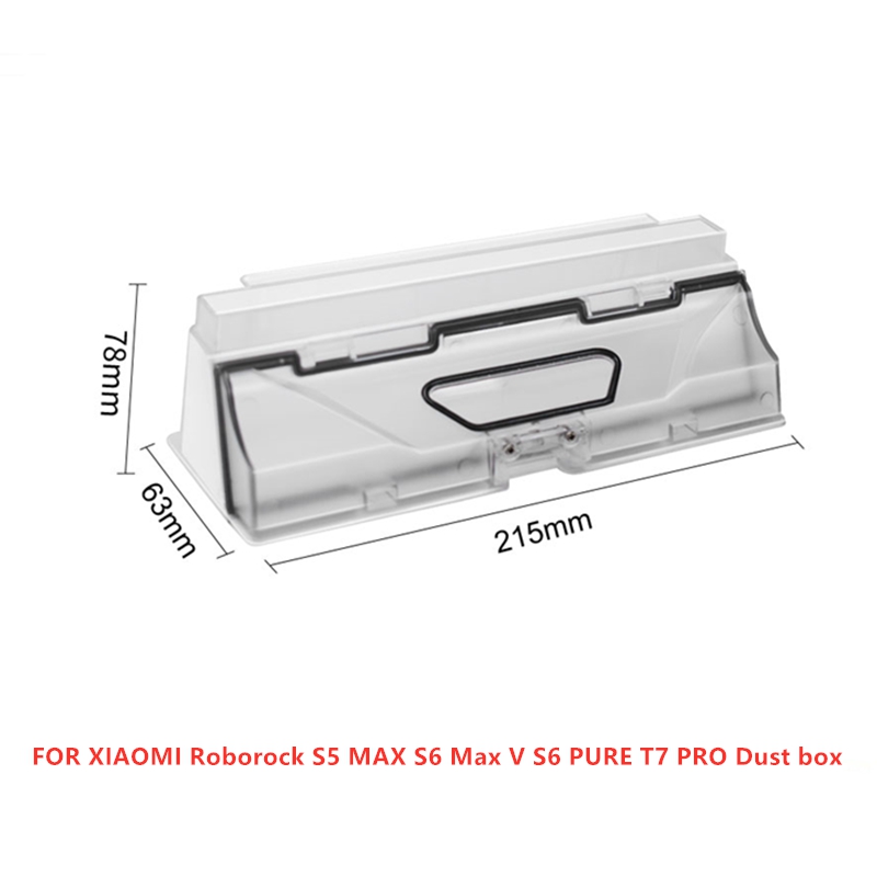 Dust Box Parts for Xiaomi Vacuum Cleaner Roborock S5 MAX S6 MaxV S6 PURE T7 PRO Robot Dustbin with Filter Accessroies. 