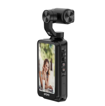 Ordro M5 5K Vlog Handheld Camera 3.5-inch Rotating Touch Screen, 3-axis Gimbal Stabilization, Face Tracking, 120-degree Wide Angle, Long-lasting Battery, Infrared Night Vision, Slow Motion with 12 MONTH WARRANTY. 